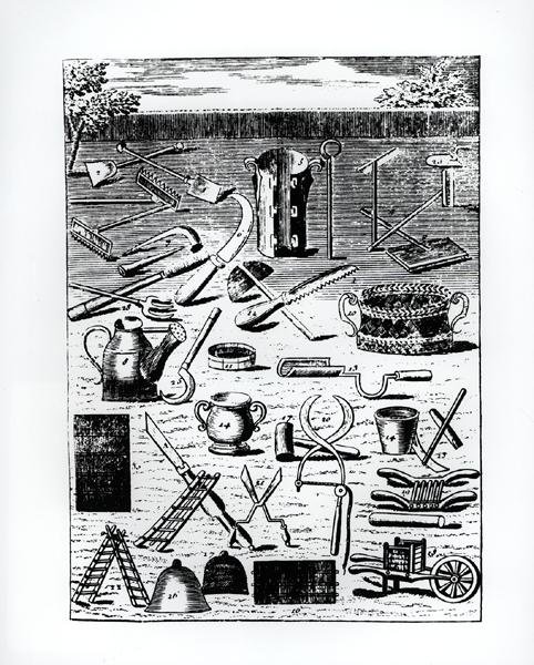Alfaias de jardim, de 