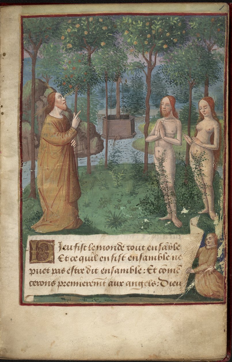 Jardim do Éden, Acrescentar MS 26667, f.1r, Chronique Universelle de French School
