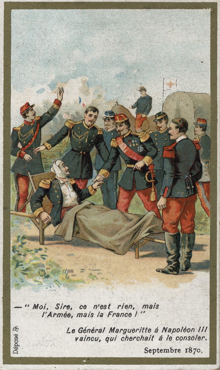 General Jean Auguste Margueritte ferido fatalmente durante a Batalha de Sedan em 2 de setembro de French School