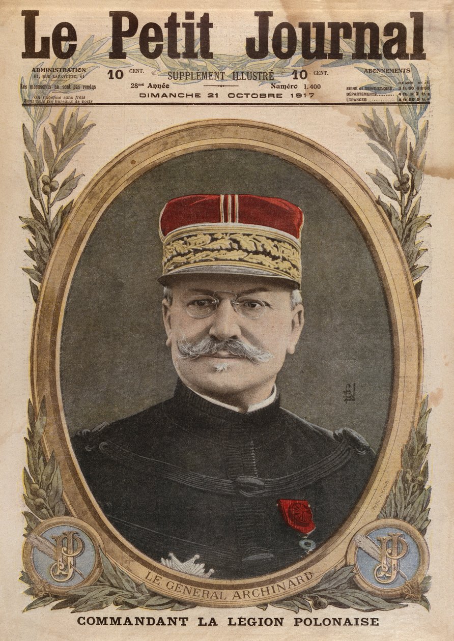 General Louis Archinard, ilustração da capa do Le Petit Journal, suplemento ilustrativo, 21 de outubro de 1917 de French School