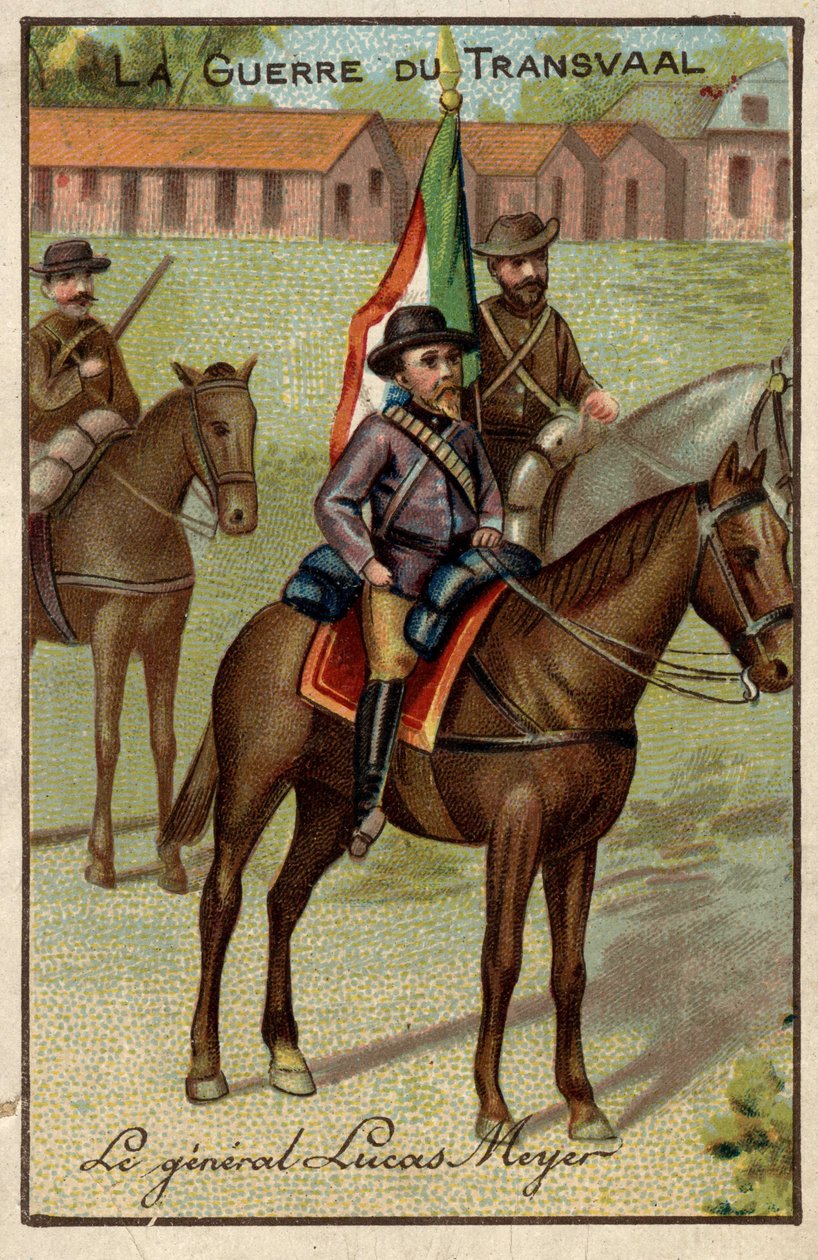 General Lucas Meyer durante a Guerra Transvaal (contra os bôeres) de French School