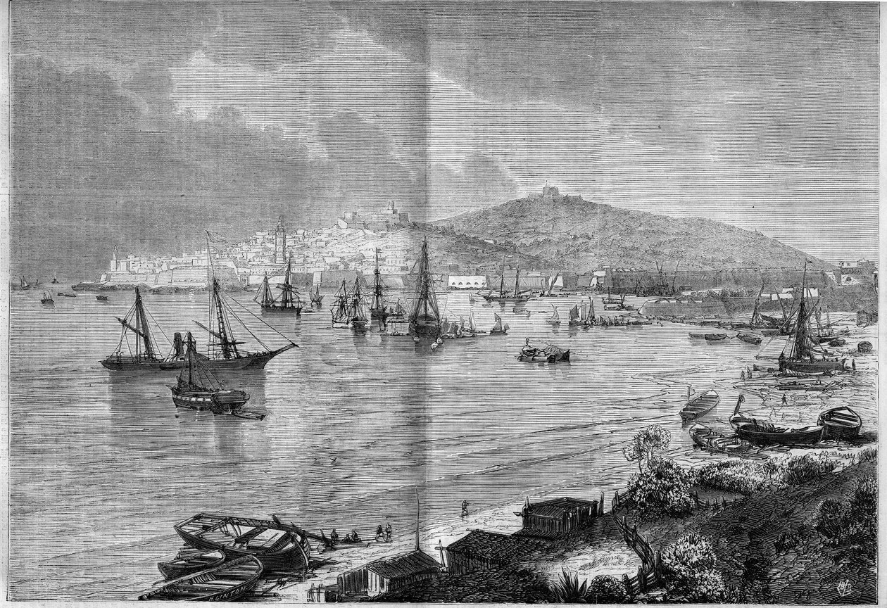Vista geral de Gaete (Gaeta), Itália de French School