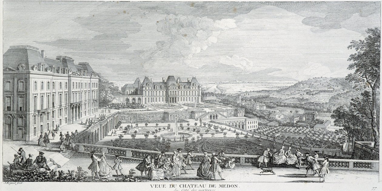 Vista geral do Chateau de Meudon de French School