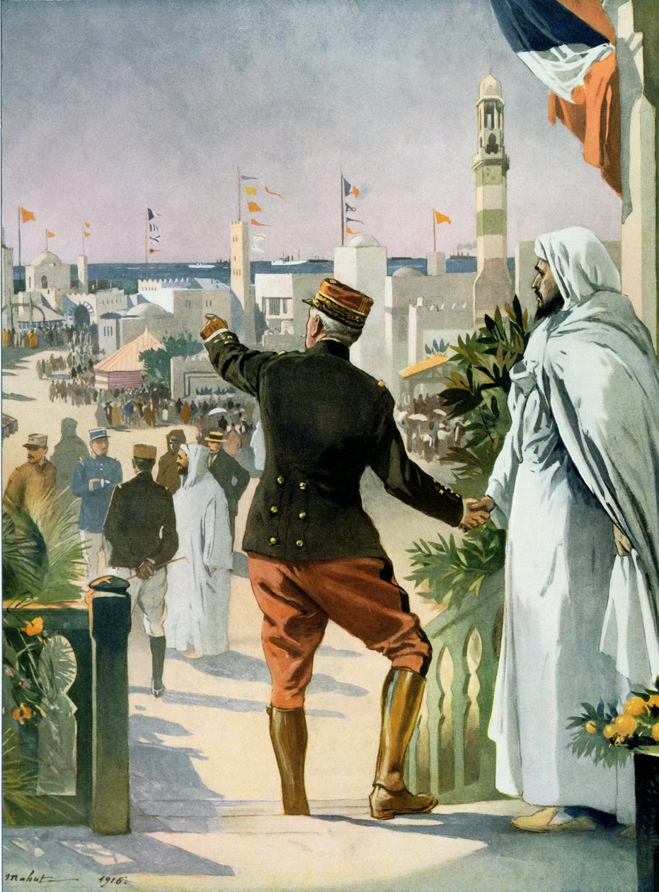 Vista geral da exposição franco-marroquina em Casablanca, do Le Monde Illustre, 22 de abril de 1916 de French School
