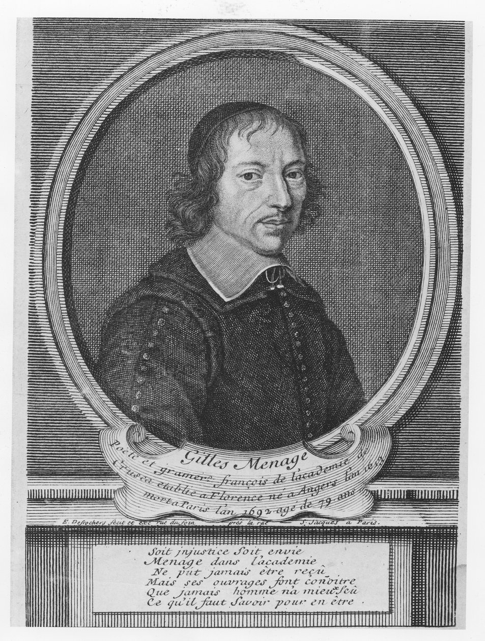 Gilles Ménage (gravura) de French School