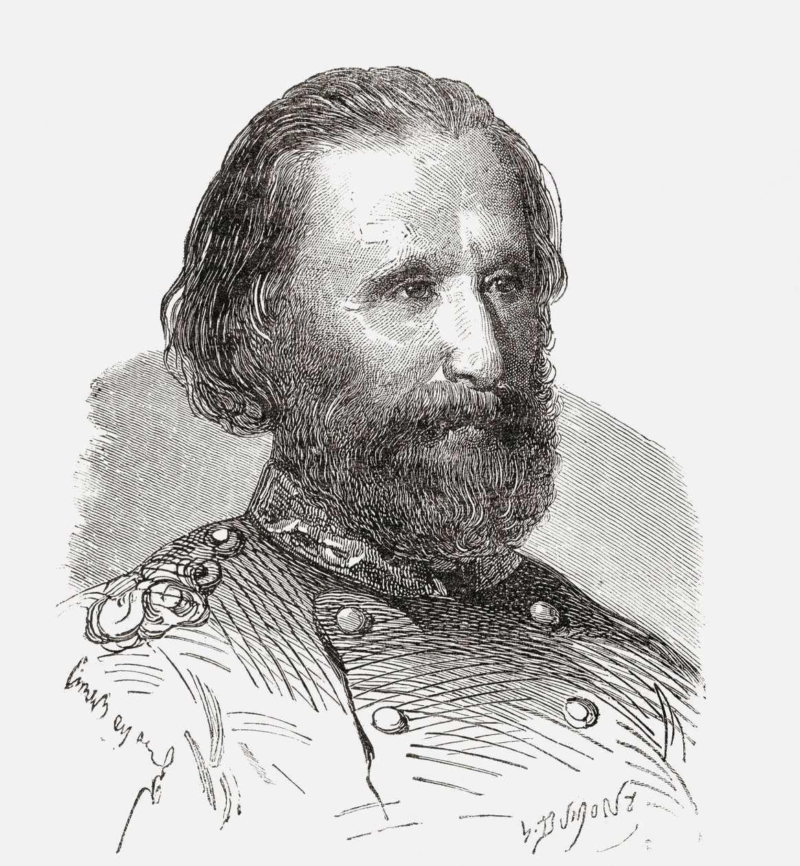 Giuseppe Garibaldi, de "Sociedades Secretas, os Frank Macons", publicado em c.1867 (gravura) de French School