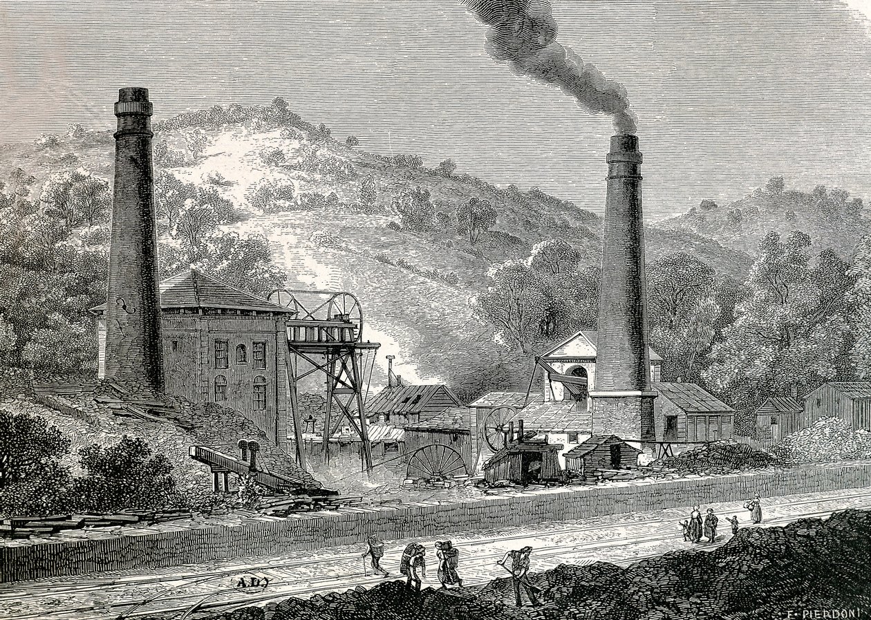 Mina de Glyn-pit perto de Pontypool, Inglaterra de French School