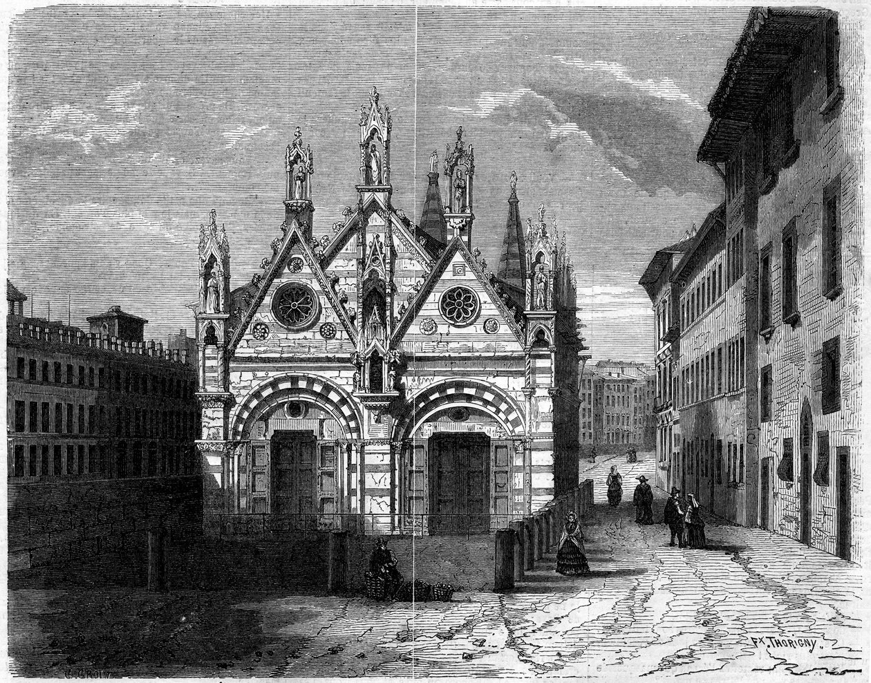 Arquitectura gótica: vista exterior da Igreja de Santa Maria della Spina (séc. XIII-XIV) em Pisa (Pisa), Itália de French School
