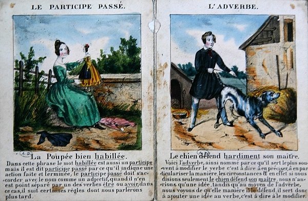 Livro gramatical para crianças. c.1850 (cor litho) de French School