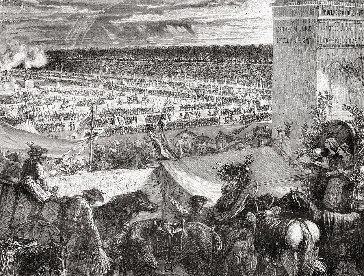 Grande Federação, 14 de julho de 1790, de "História da Revolução Francesa" por Louis Blanc (1811-82) de French School