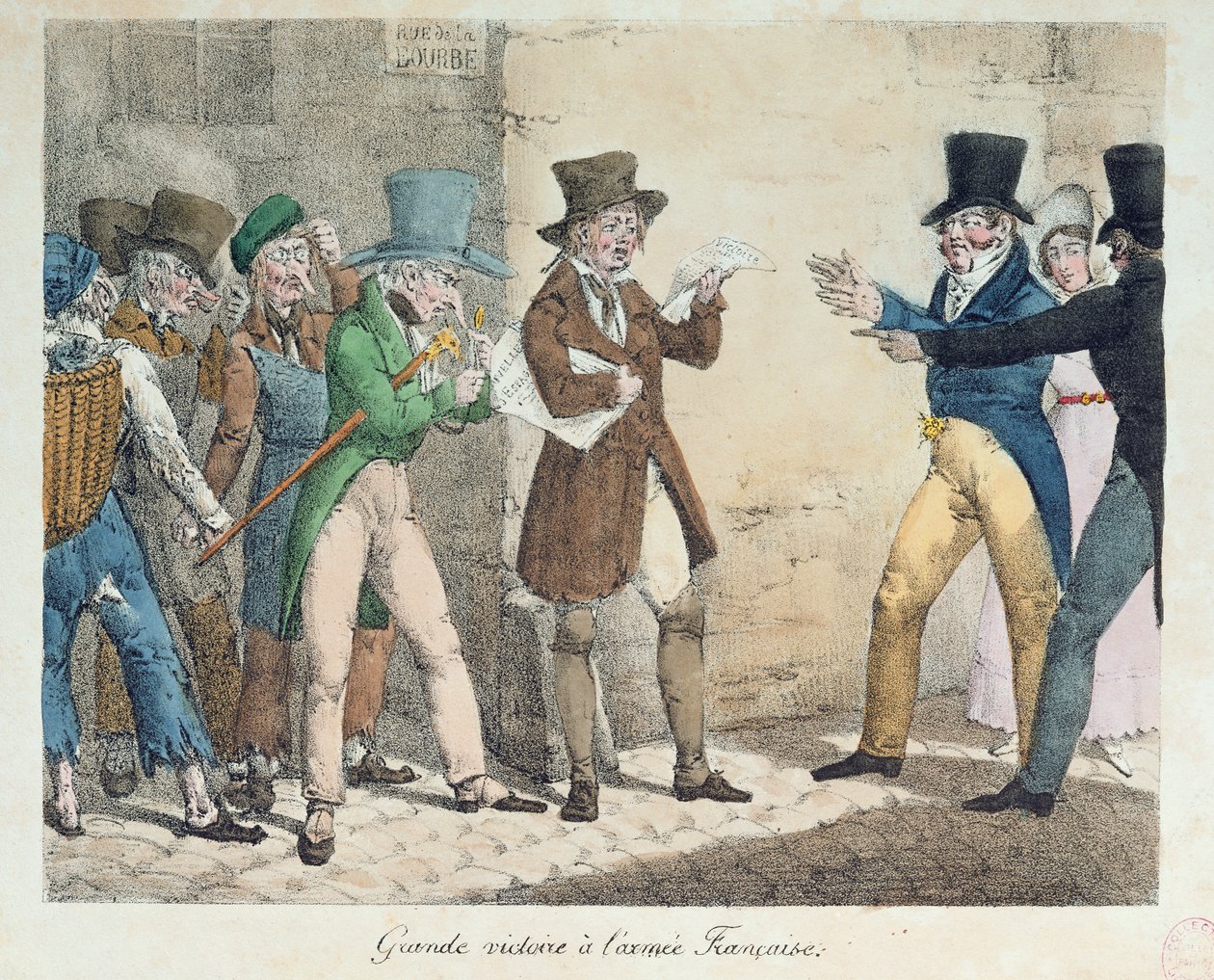 Grande vitória do Exército Francês, anúncio de vitória na Batalha de Trocadero, setembro de 1823 de French School