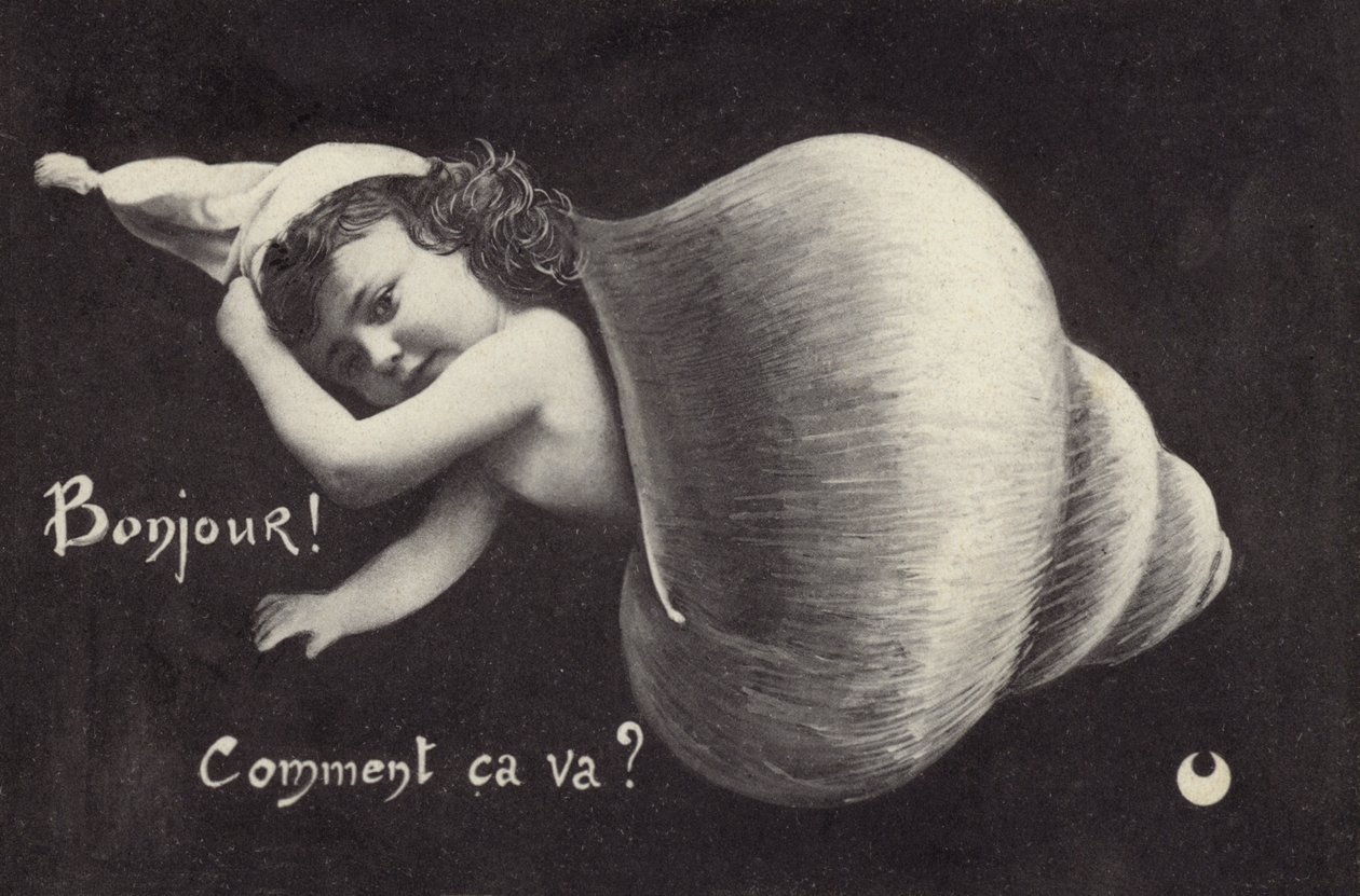Cartão de felicitações (litografia) de French School
