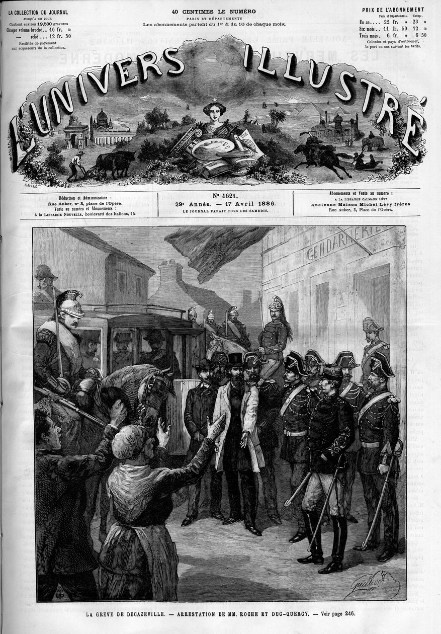 Greve geral dos mineiros de Decazeville (Aveyron) de French School