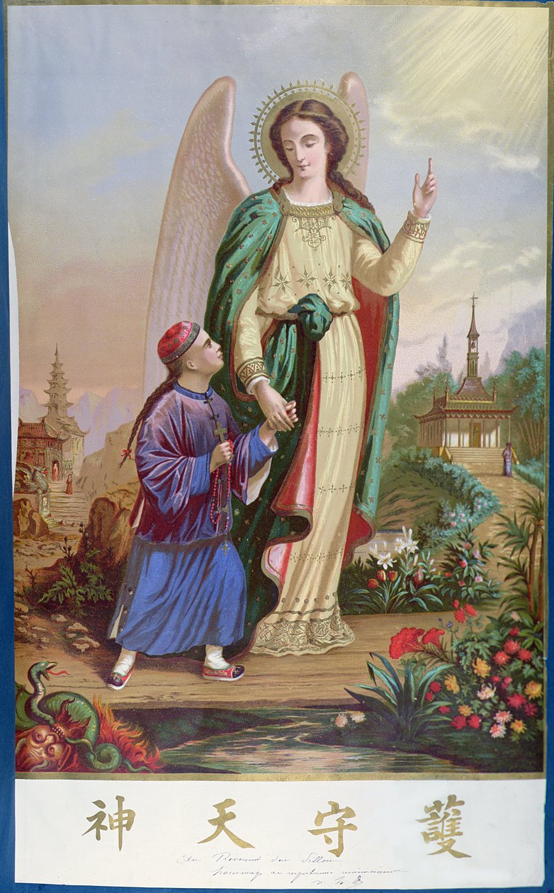 Anjo da guarda, imagens religiosas para o mercado chinês de French School