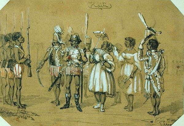 Haiti, c.1840 (lápis e aquarela sobre papel) de French School