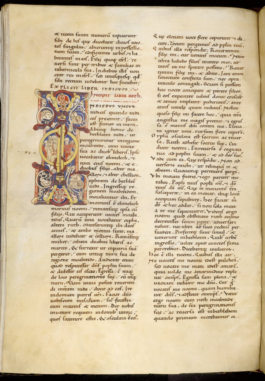 Harley 4772 f.120v Página de abertura do Livro de Ruth, 