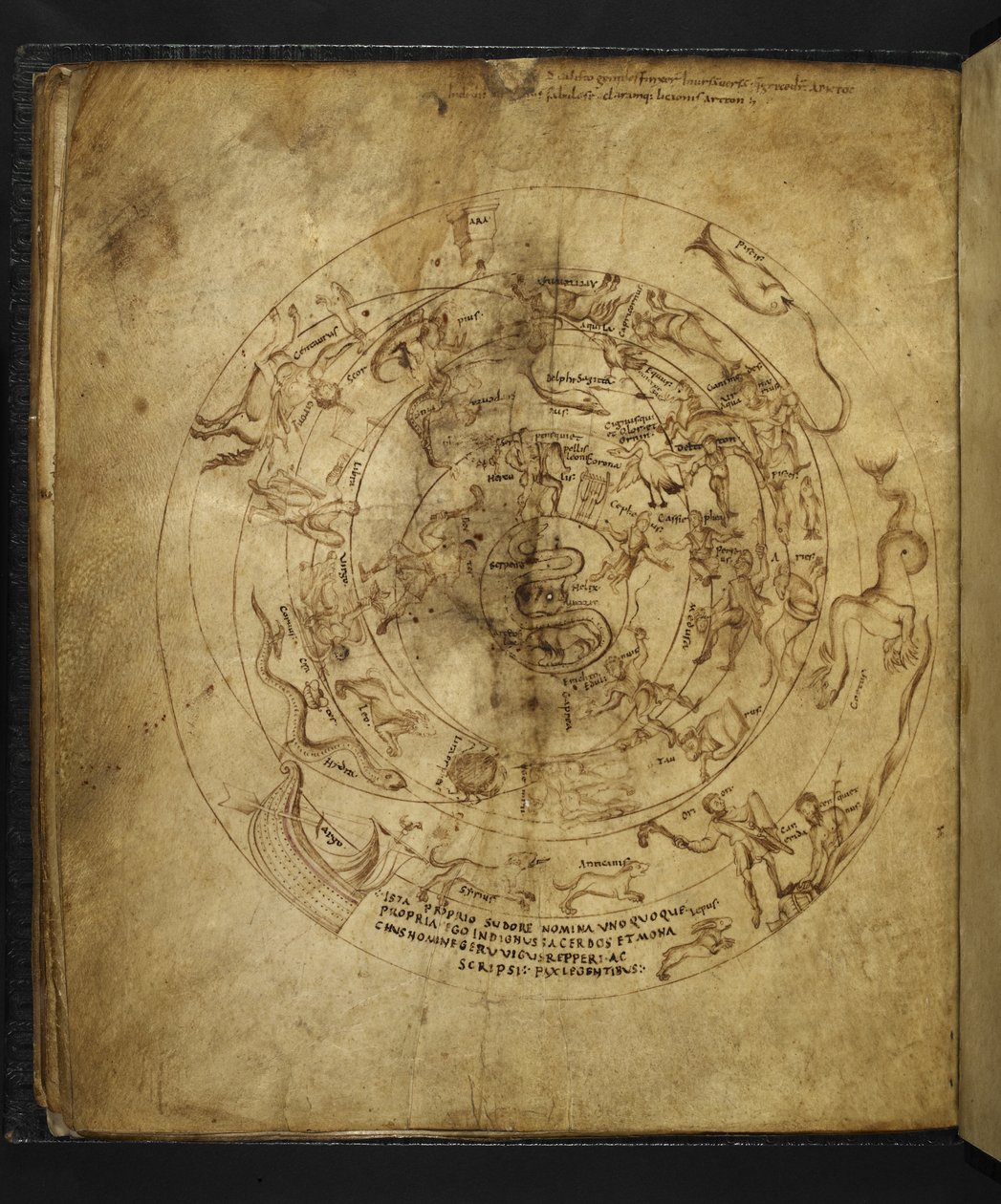 Harley 647 f.21v Diagrama dos Hemisférios Norte e Sul, de 