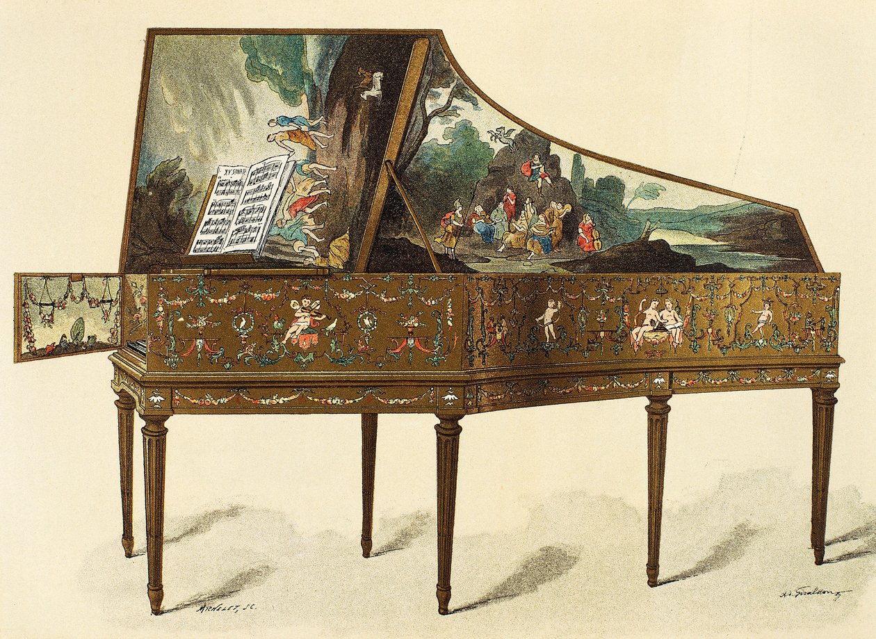 Cravo decorado com grotescos, ilustração do Dicionário de Móveis e Decoração, de Henry Havard, Volume I de French School