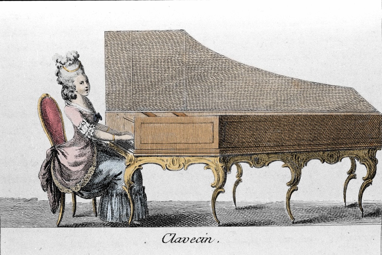 Jogador de cravo (Clavicembalo, cembalo). de French School