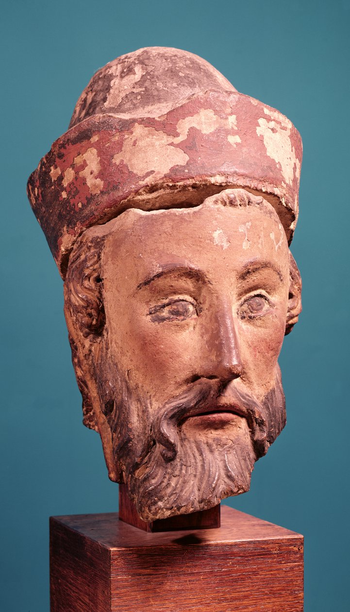 Chefe de José de Arimatéia (pedra policromada) de French School