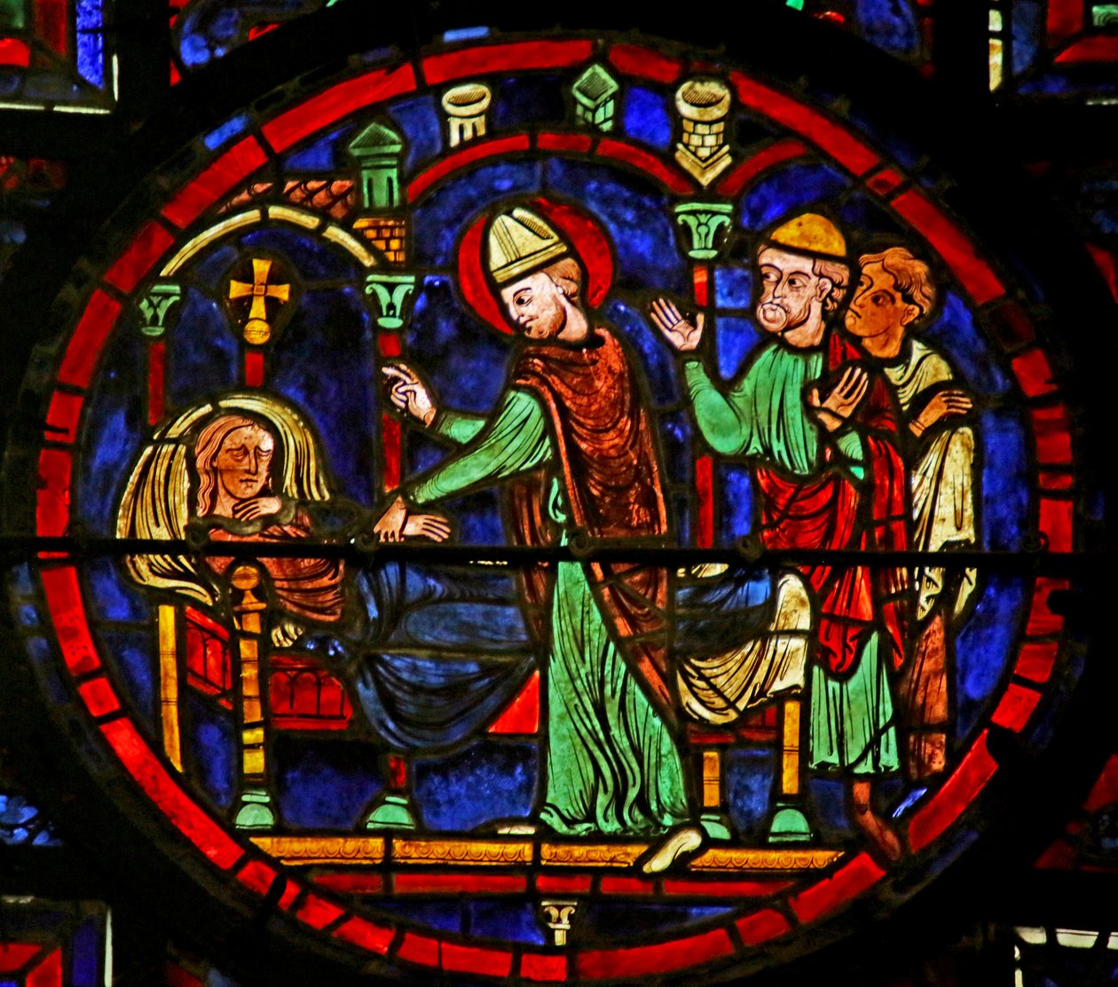 Cura Tetradius, cena da vida de St. Martin, Catedral de Chartres de French School