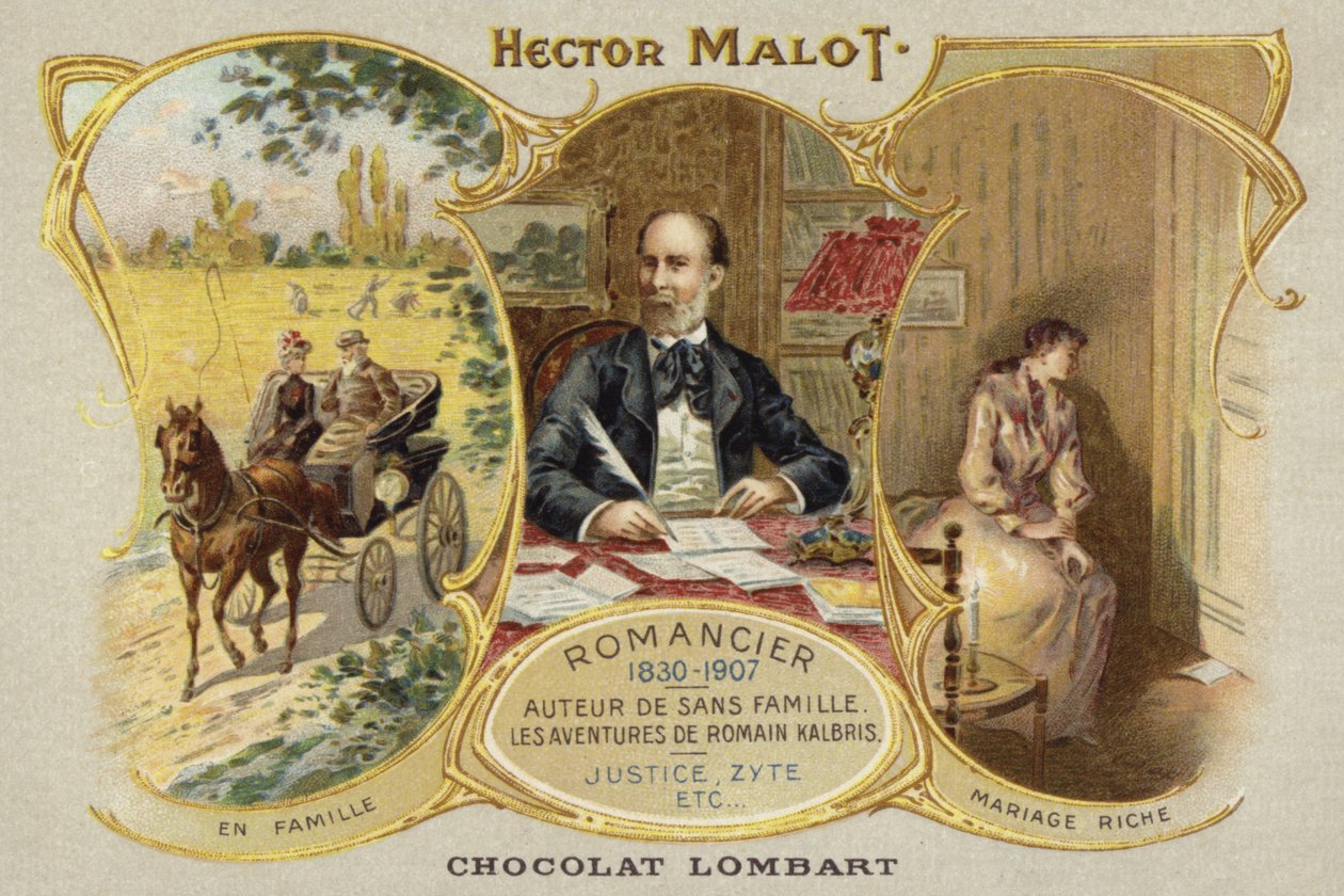 Hector Malot, romancista francês (cromolito) de French School