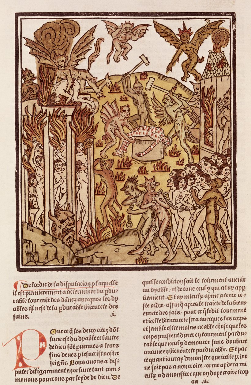 Inferno, de "A Cidade de Deus", 1486-87 (xilogravura) de French School