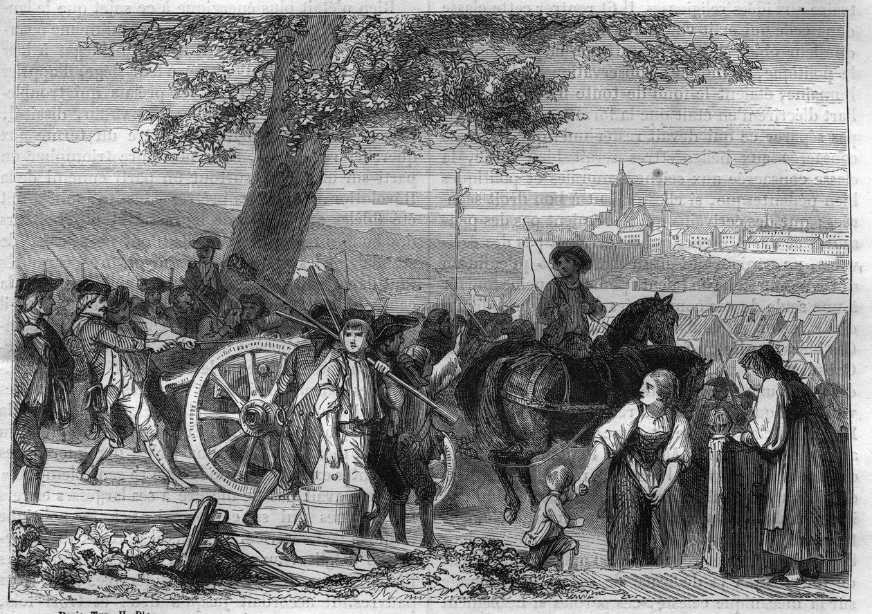 República Helvética, insurreição dos camponeses do Oberland: a marcha sobre Berna (Suíça) em Novembro de 1802 - Gravura de 1865 no "Histoire du Consulate et de l