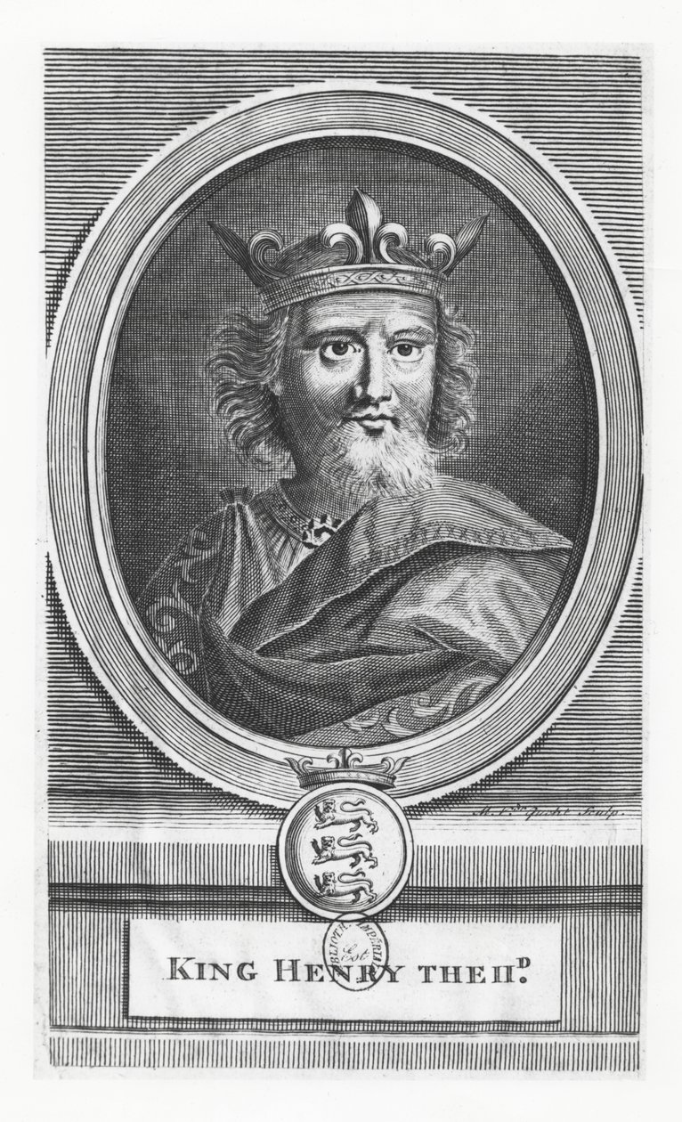 Henrique II, rei da Inglaterra (gravura) de French School