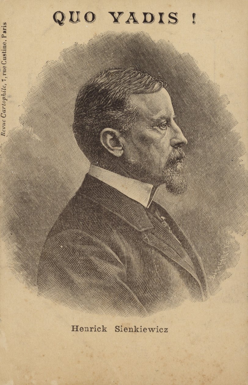 Henryk Sienkiewicz (1846-1916), jornalista e romancista polaco (litografia) de French School