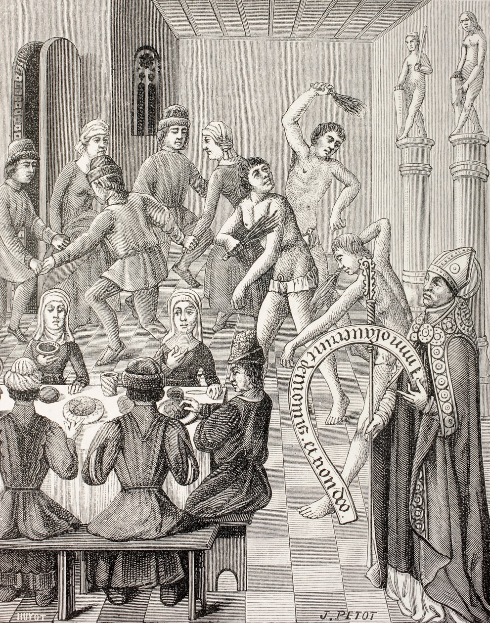 Heresia dos Flagelantes, c.1880 (litografia) de French School