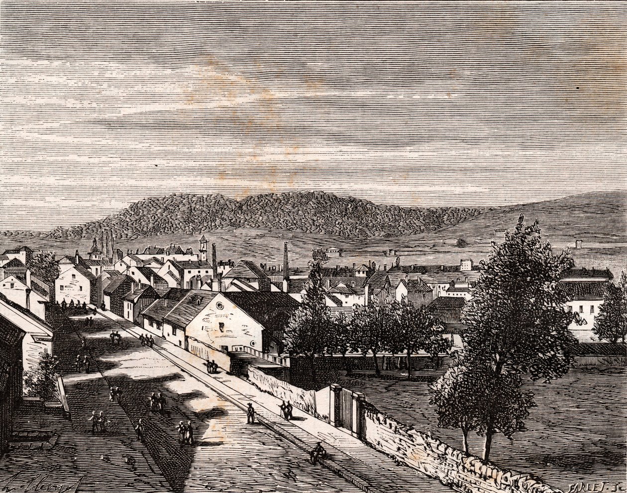 Hericourt - - departamento de Saone-et-Loire - gravura em "La France illustree: geography, history, statistical administration" de V.A. Malt-Brown. 1884 de French School