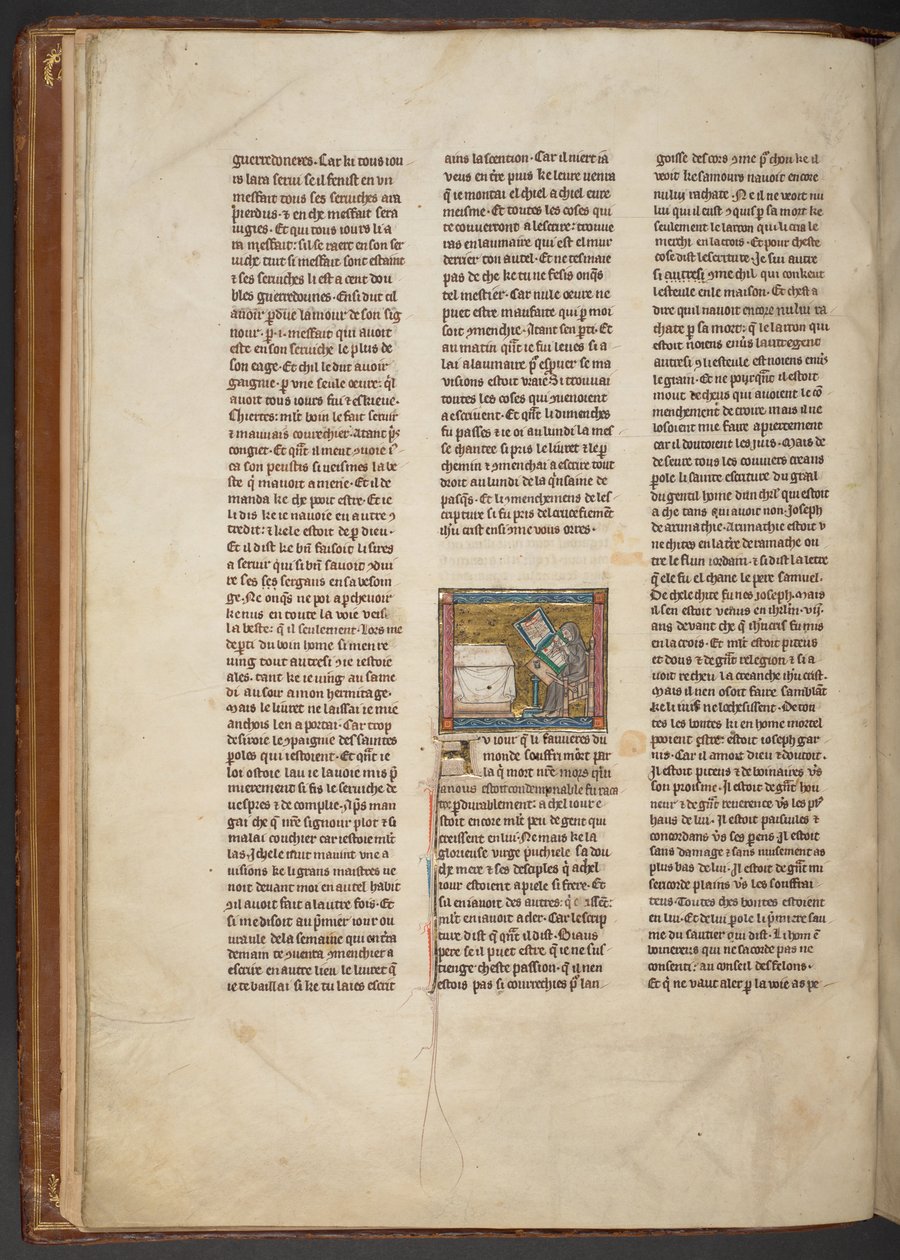 Estoire del Saint Graal, La Queste del Saint Graal, Morte Artu", c.1315-25 (tinta sobre pergaminho) de French School