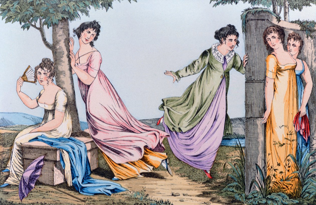 Hide-and-Seek, ilustração de Le Bon Genre, início do século XIX de French School