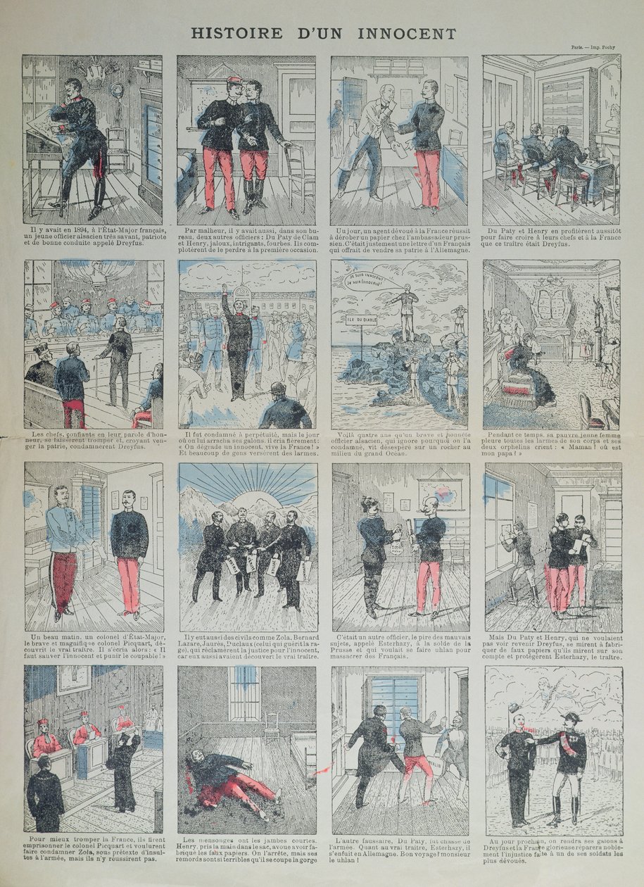 Histoire dun Innocent, história ilustrada do Caso Dreyfus de French School