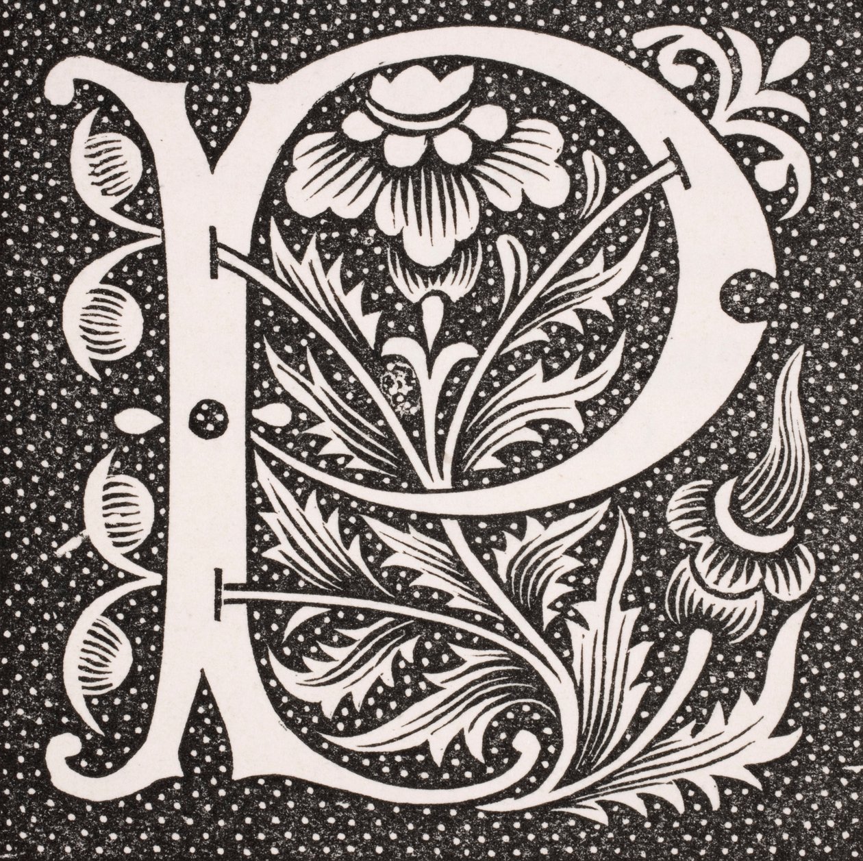 Carta Historiada "P", de "A Idade Média e o Renascimento", de Paul Lacroix (1806-84), publicada em 1847 de French School