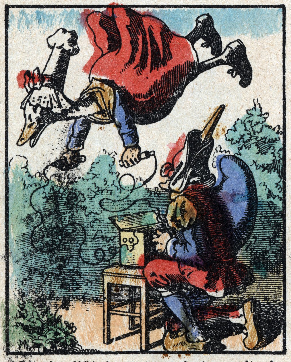 História da Dra. Pulcinella (Polichinelle). Gravura em madeira de Imaging Pellerin - Epinal, sd. Final do século XIX. de French School