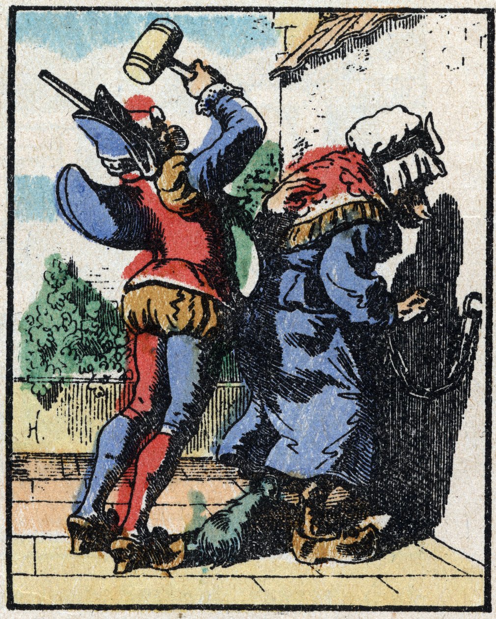 História da Dra. Pulcinella (Polichinelle). Gravura em madeira de Imaging Pellerin - Epinal, sd. Final do século XIX. de French School