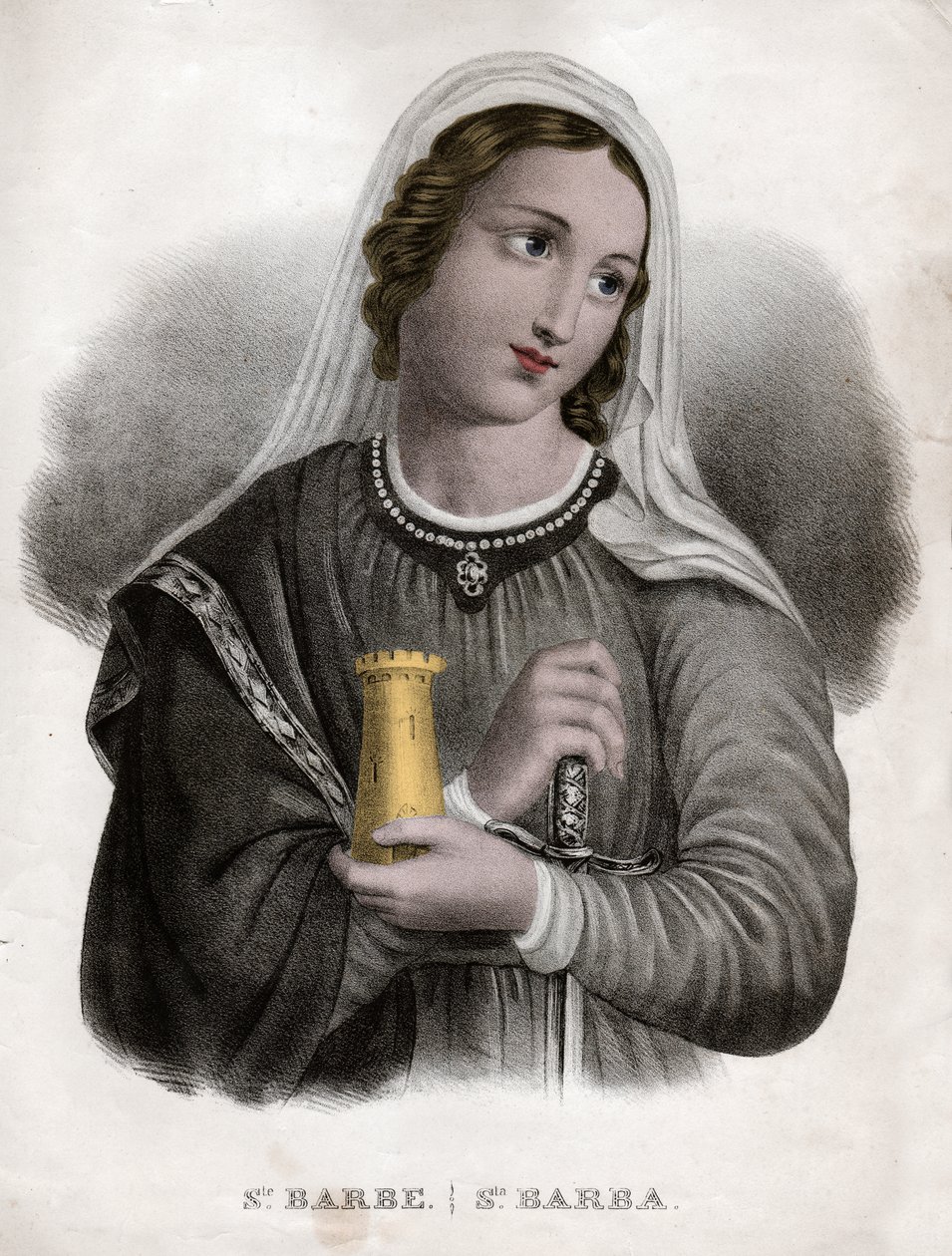 Santa Barba. (gravura, ca. 1850) de French School