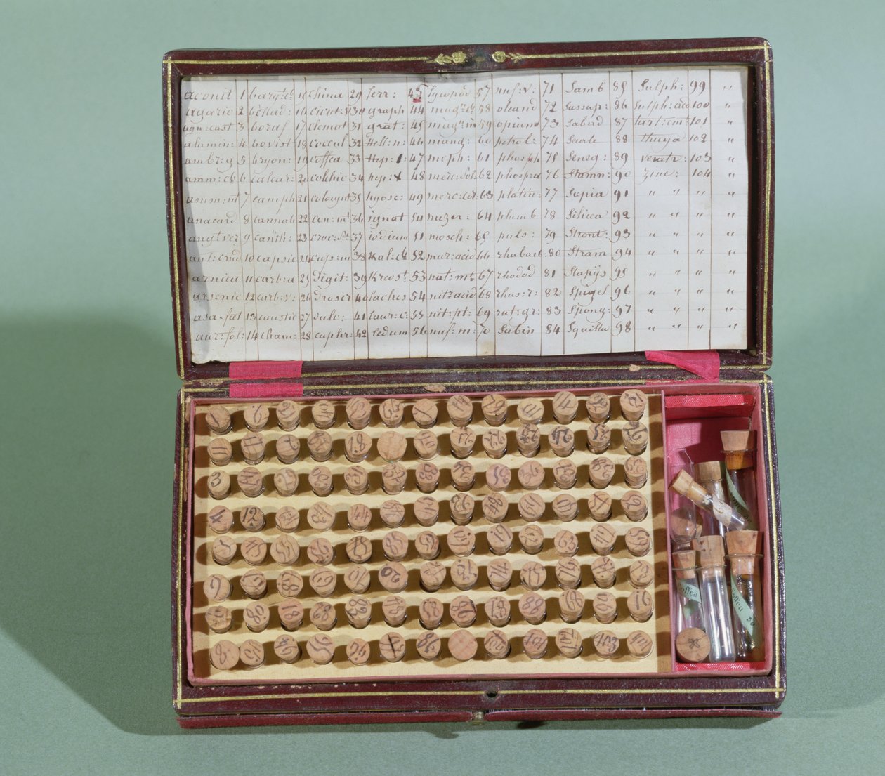 Mala de remédios homeopáticos, 2ª metade do século XIX de French School