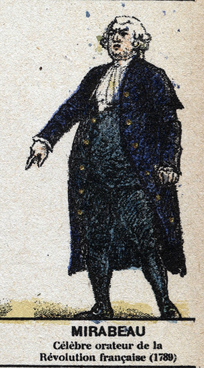 Honore Gabriel (Honore-Gabriel) Riqueti, Conde de Mirabeau (1749-1791), político francês. Em "Galeriede Reis e Rainhas de França e personagens ilustres de 1643 a 1895" Imagem de epinal. de French School