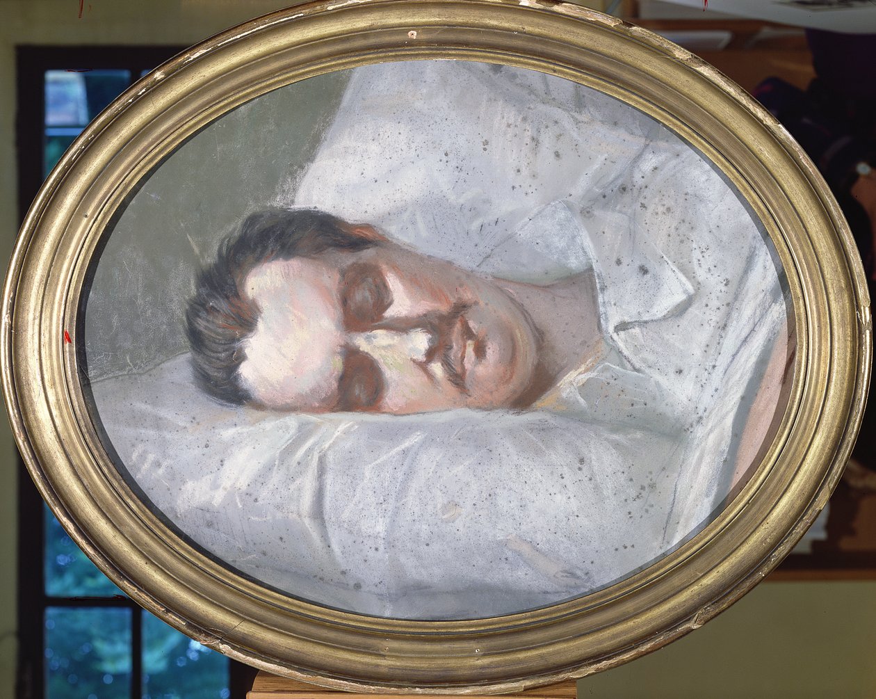 Honoré de Balzac (1799-1850) em seu leito de morte, 15 de agosto de 1850 de French School