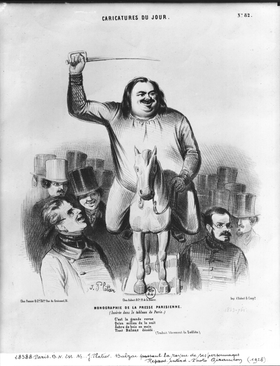 Honoré de Balzac (1799-1850) passando em revista seus personagens de French School