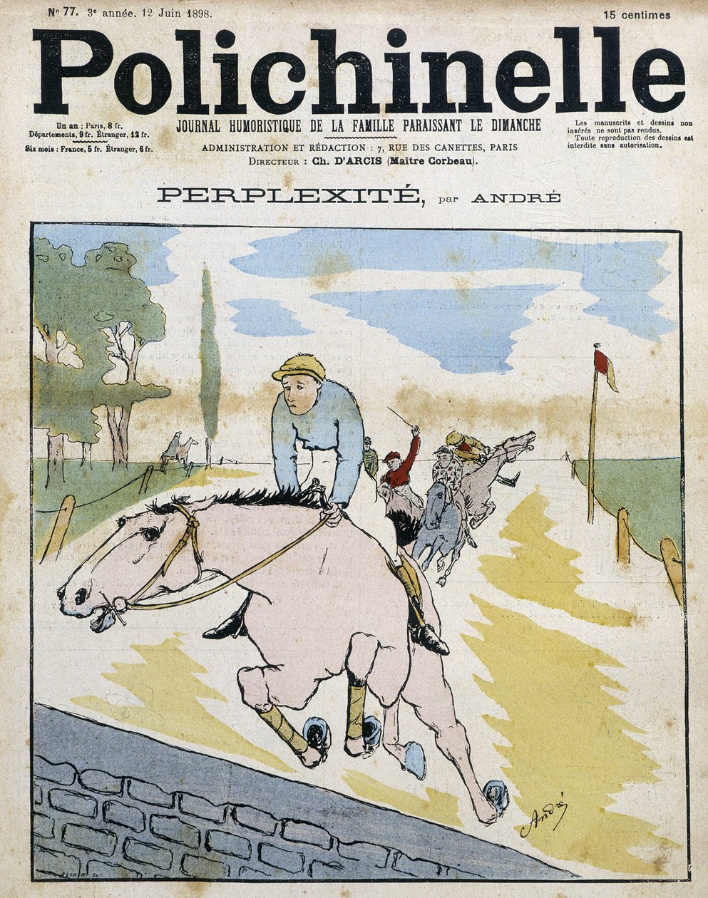 Corrida de cavalos - em "Polichinelle de French School