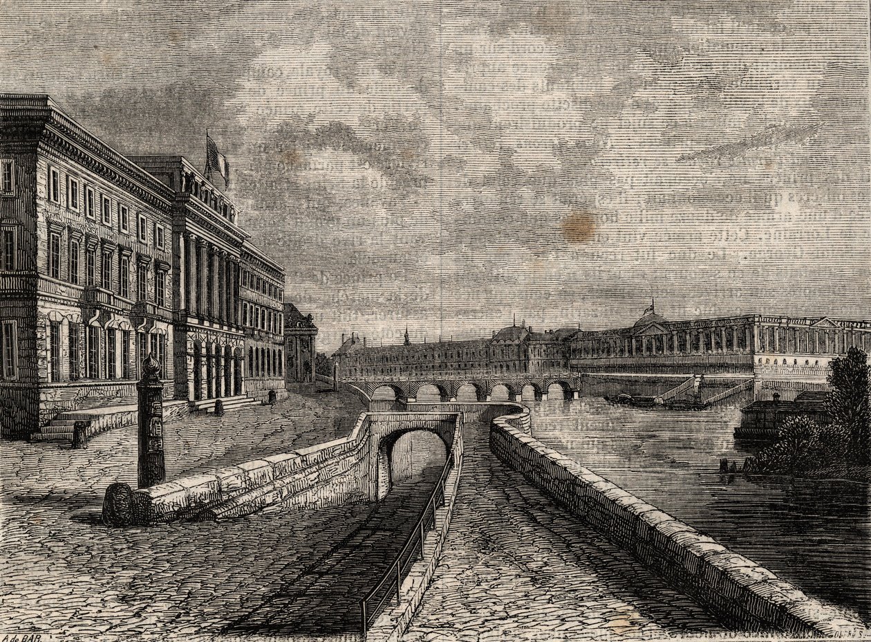 Hotel de la Monnaie - Gravura em "História física, civil e moral de Paris: desde os primeiros tempos históricos até aos nossos dias" de Jacques Antoine Dulaure de French School