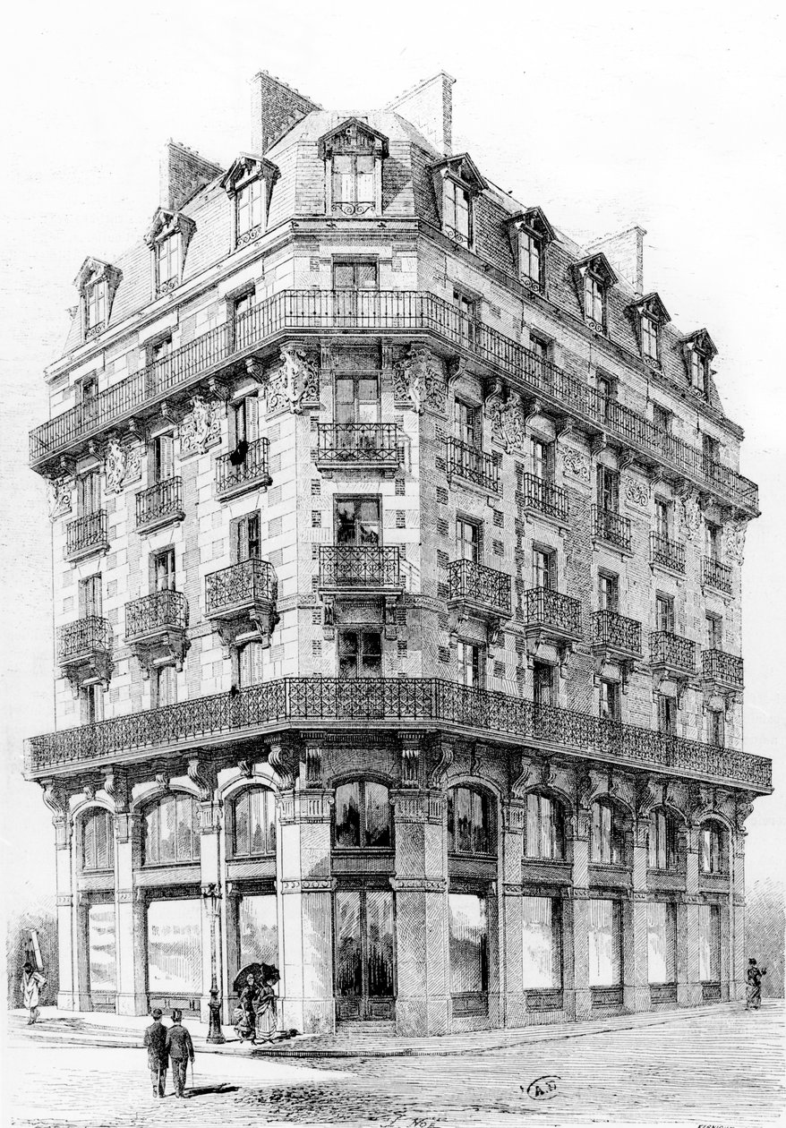 Casa na rue Etienne-Marcel, Paris, final do século XIX de French School