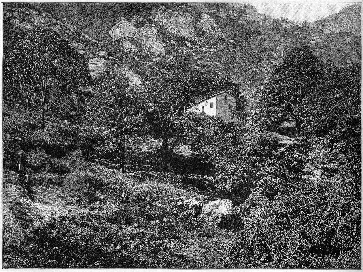 Casa de bandidos na Pentica, na Córsega. de French School