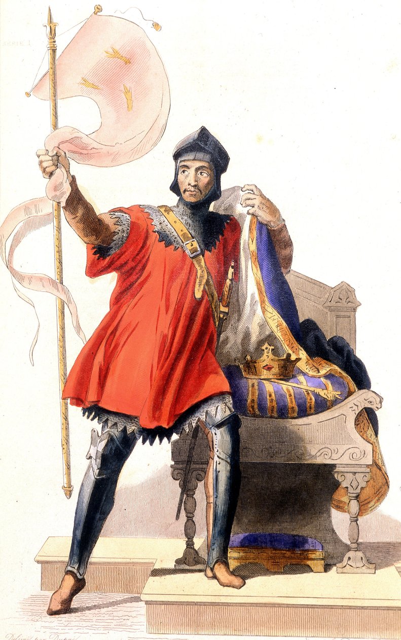 Hugues Capet e a sua bandeira - em "Le Plutarque francais", ed. Mennechet de French School