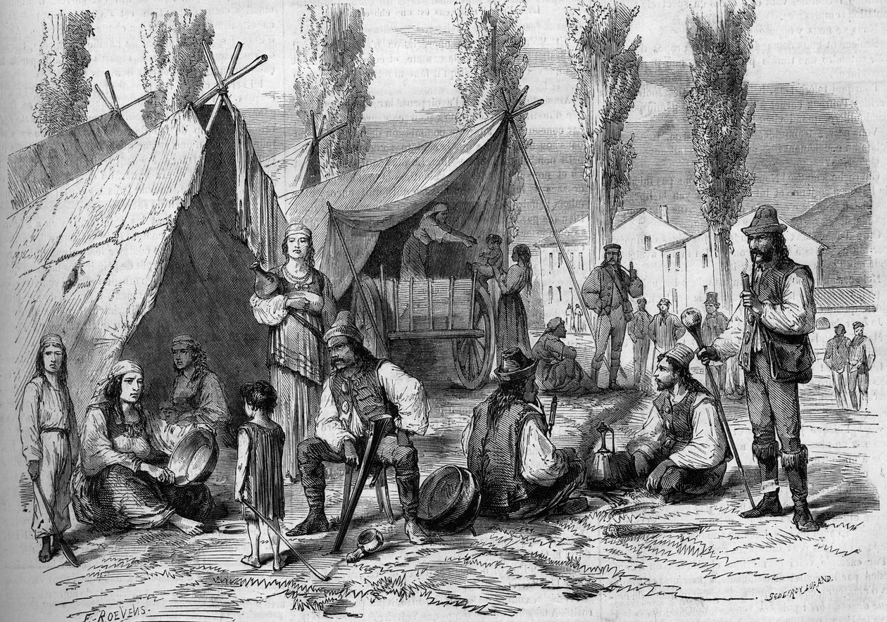 Acampamento de emigrantes húngaros em Vatimont, Moselle (57) de French School
