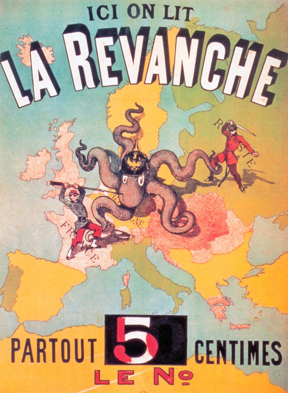 Aqui nós lemos Revenge em todos os lugares 5 centavos o número, 1886 de French School